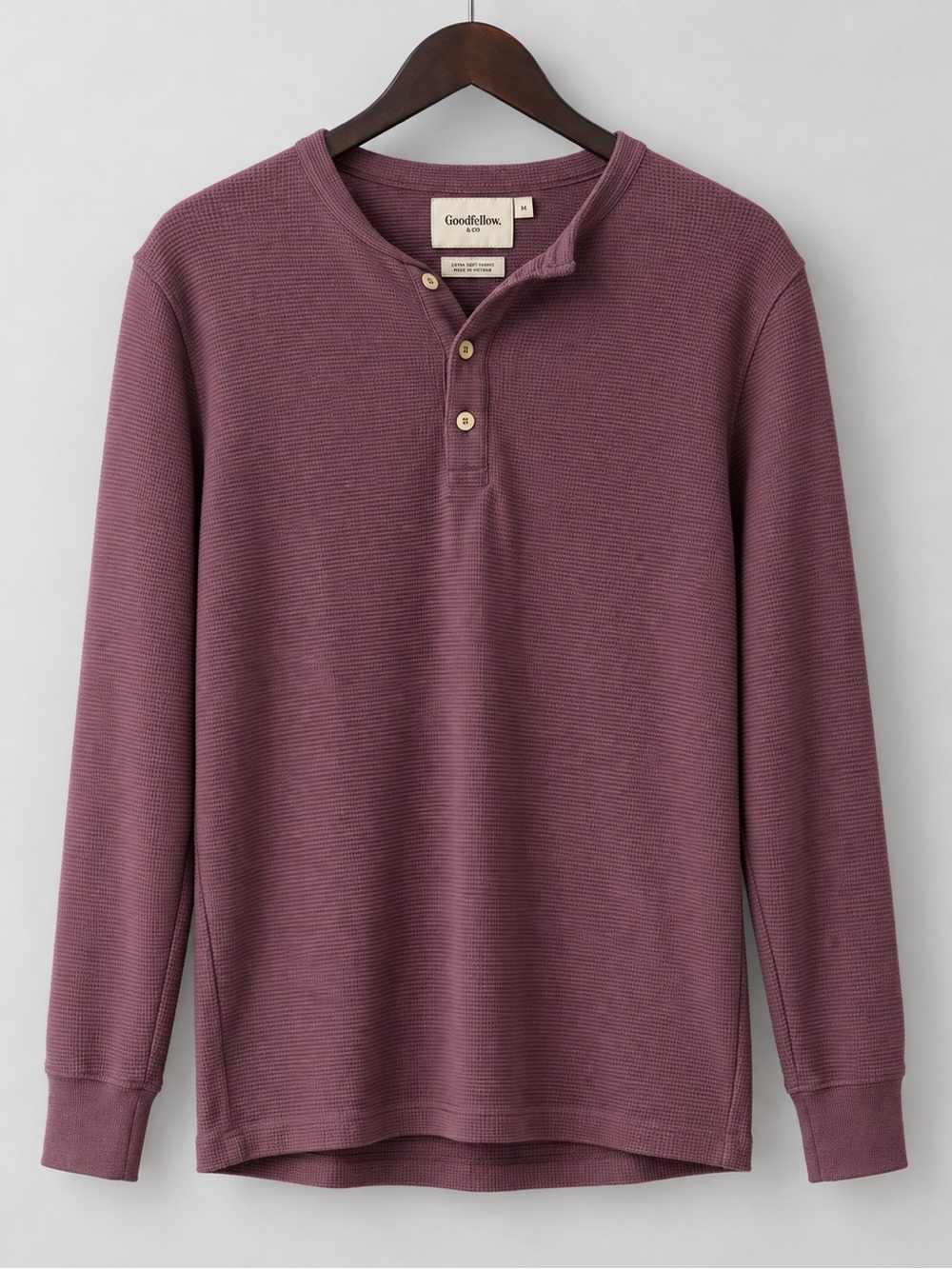 Goodfellow & Co Men's Henley Crewneck Sweater - Plum